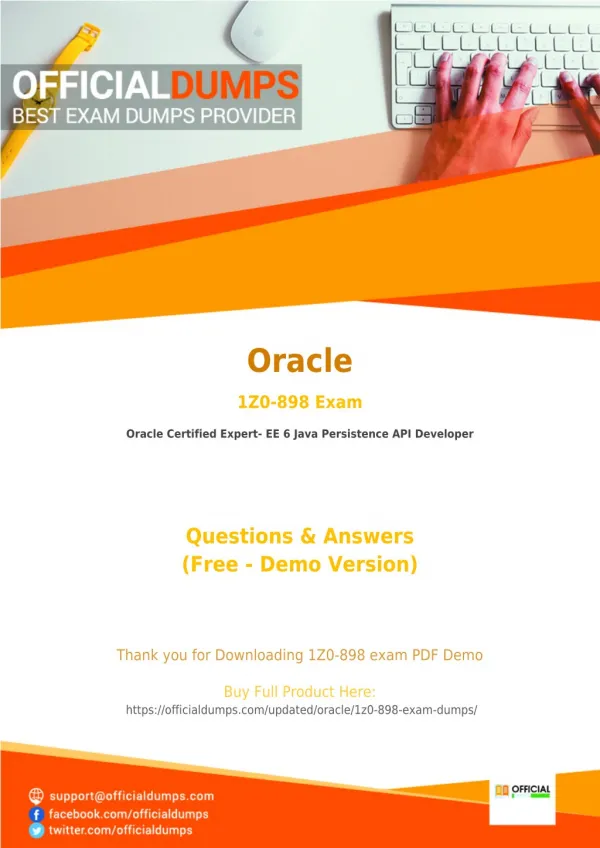 1Z0-898 - Learn Through Valid Oracle 1Z0-898 Exam Dumps - Real 1Z0-898 Exam Questions