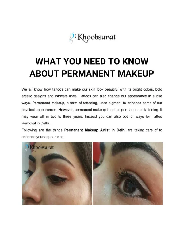 What You Need To Know About Permanent Makeup
