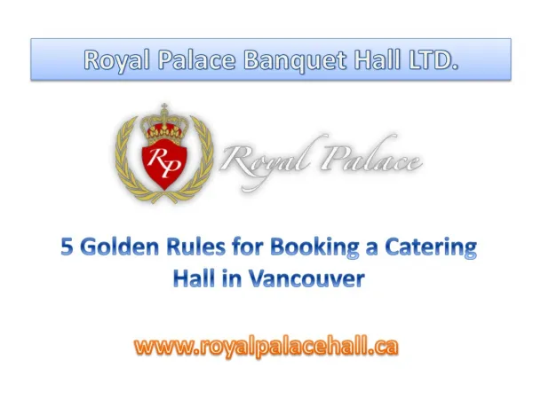 5 Golden Rules for Booking a Catering Hall in Vancouver