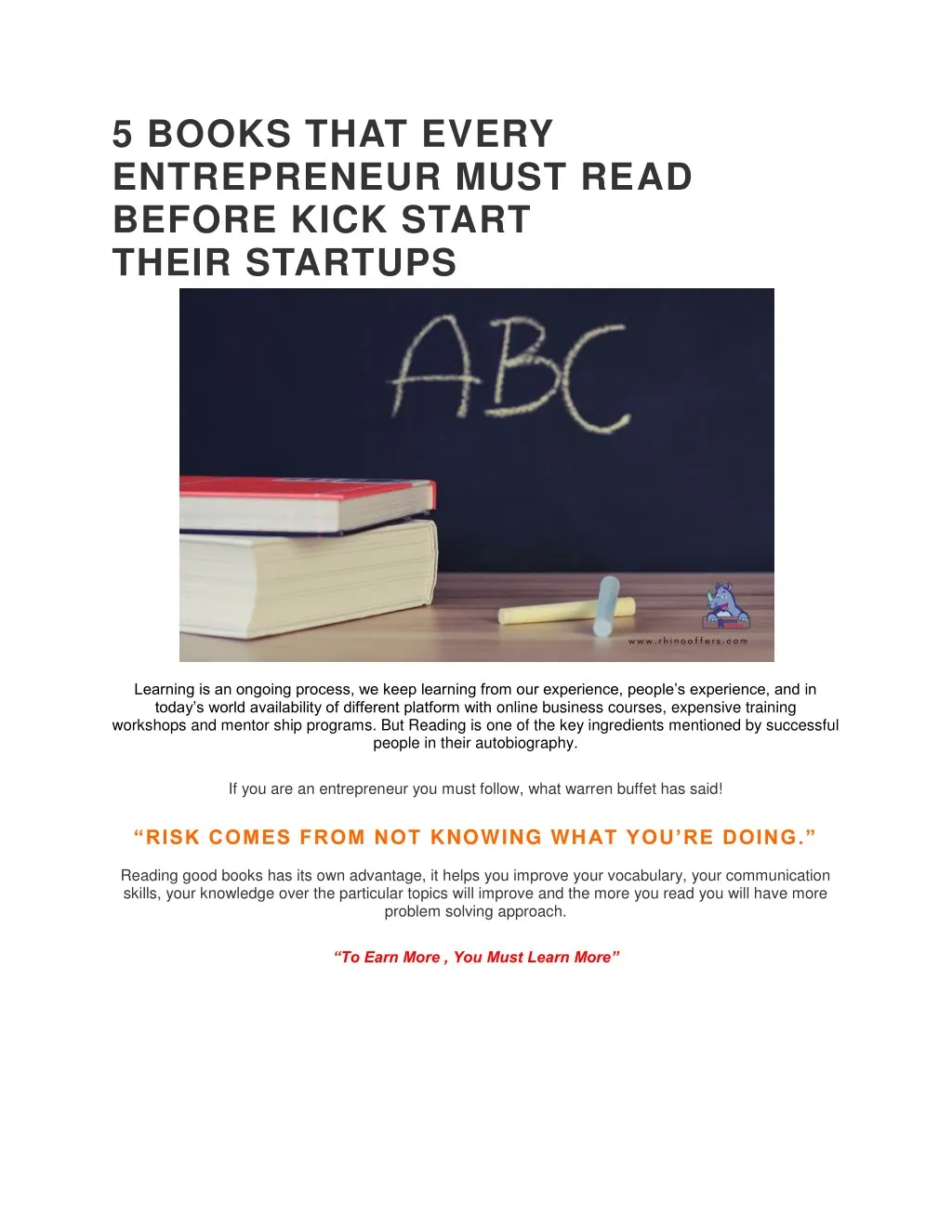 5 books that every entrepreneur must read before