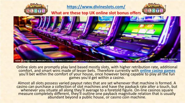 What are these top UK online slot bonus offers?
