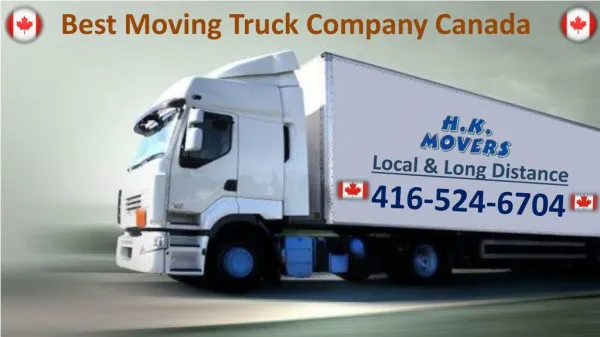 Best Moving Truck Company in Brampton ON