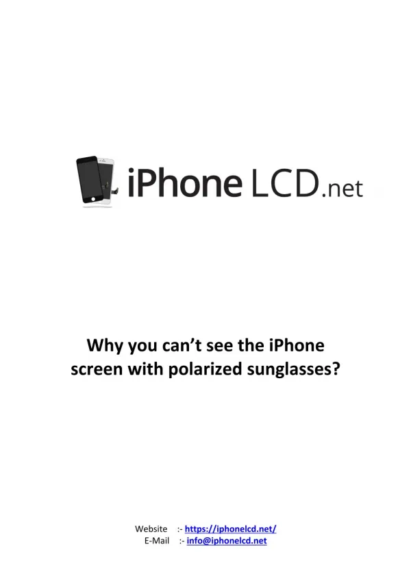 Why you can’t see the iPhone screen with polarized sunglasses?