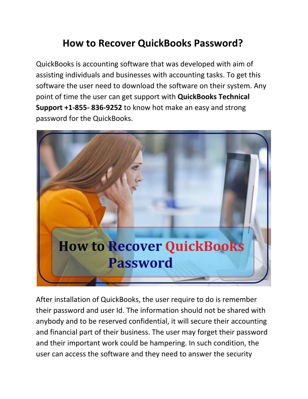 how to recover quickbooks password