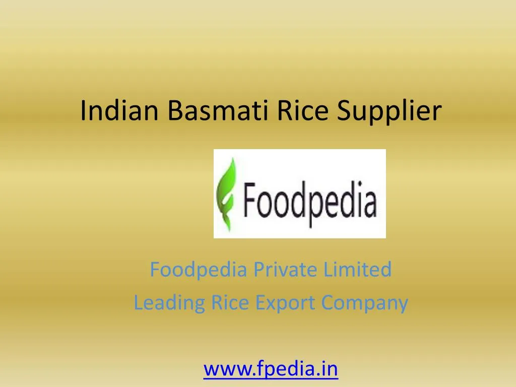 indian basmati rice supplier