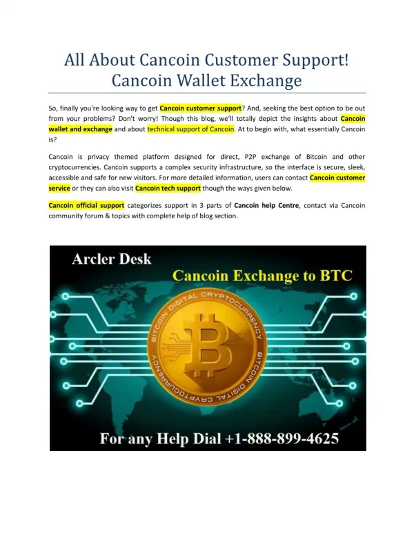 How to Exchange Cancoin Currency BTC?