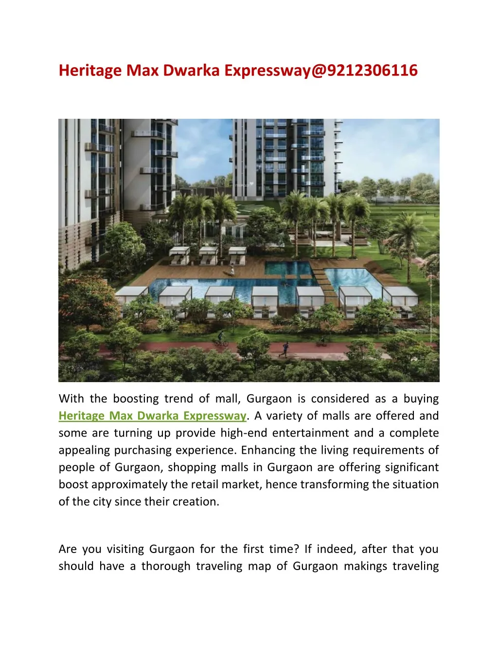 heritage max dwarka expressway@9212306116