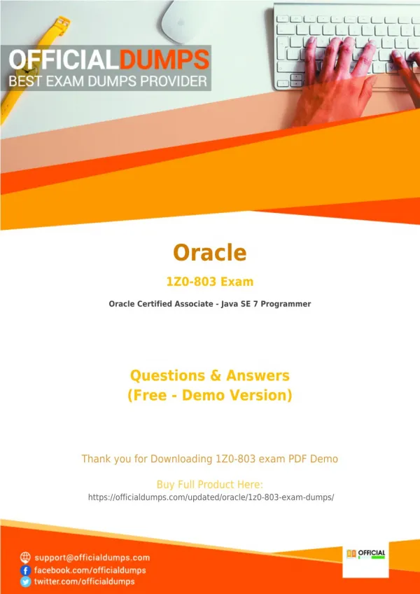 1Z0-803 - Learn Through Valid Oracle 1Z0-803 Exam Dumps - Real 1Z0-803 Exam Questions