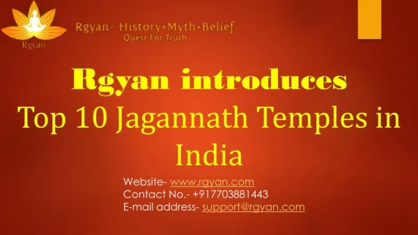 Top 10 Jagannath Temples in India