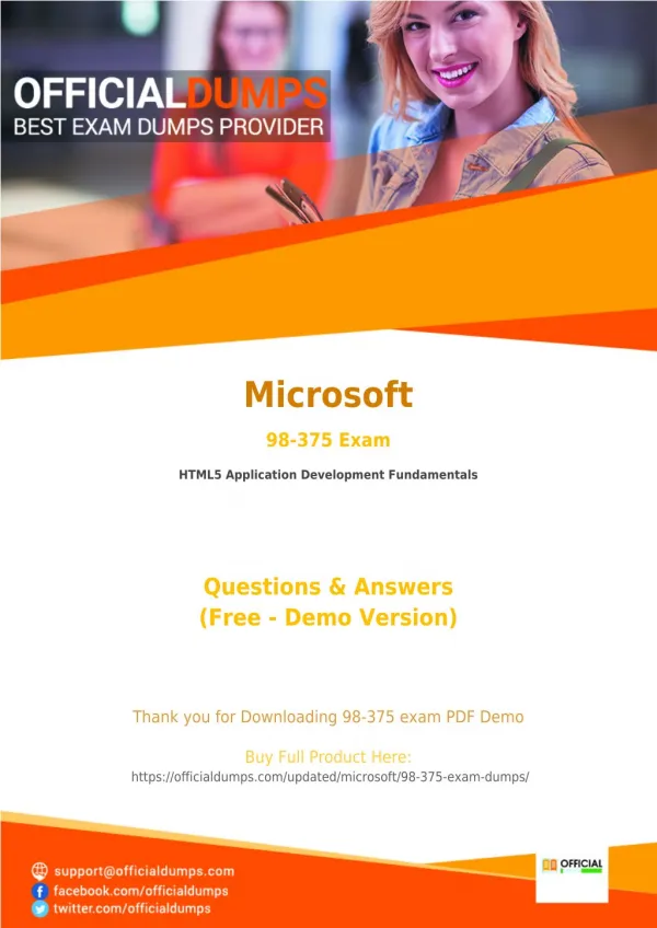 98-375 - Learn Through Valid Microsoft 98-375 Exam Dumps - Real 98-375 Exam Questions