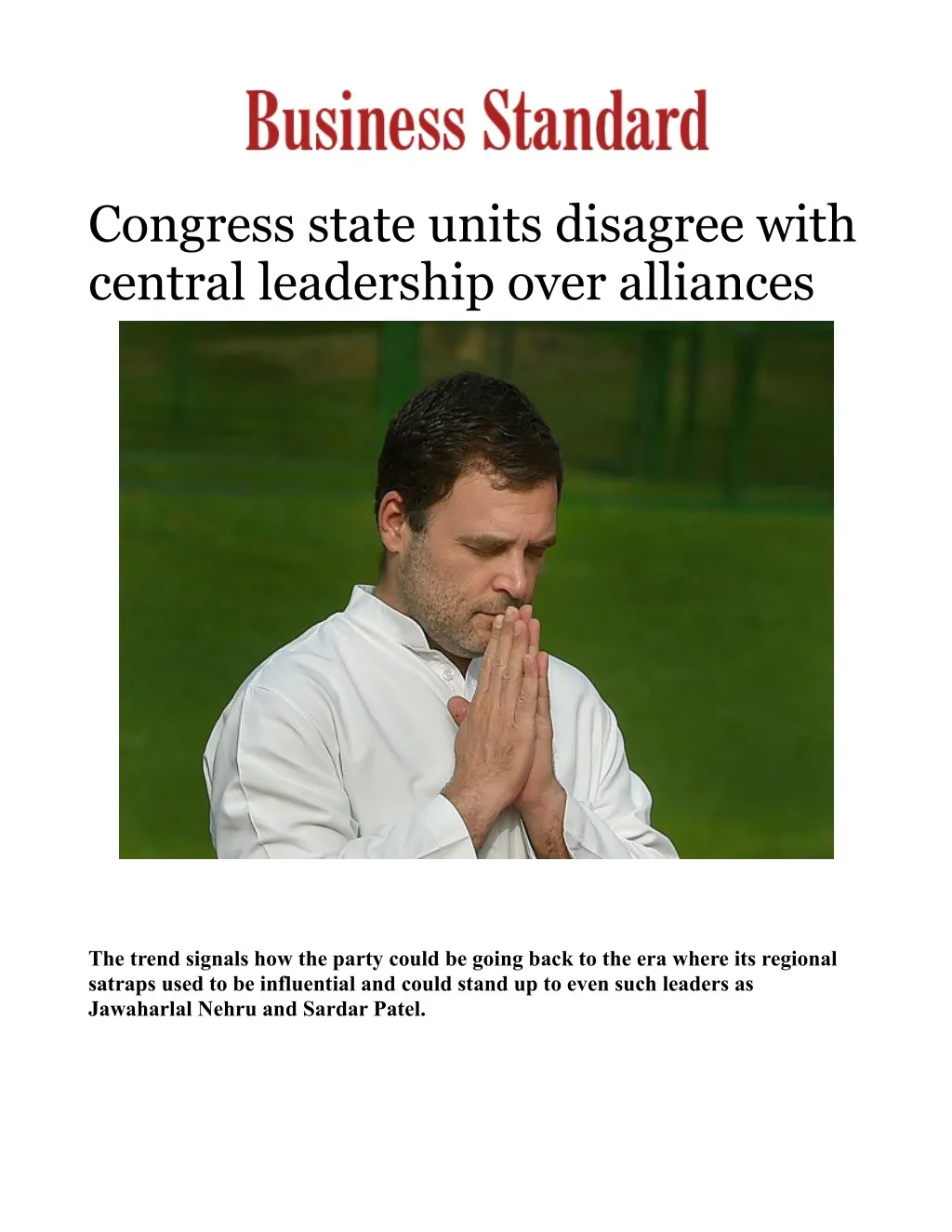 congress state units disagree with central