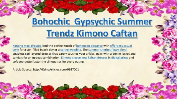 Bohochic Gypsychic Summer Trendz Kimono Caftan