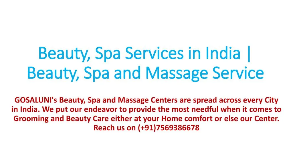 beauty spa services in india beauty spa and massage service