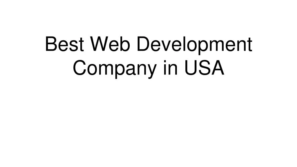 best web development company in usa