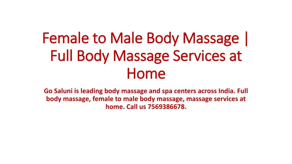 female to male body massage full body massage services at home