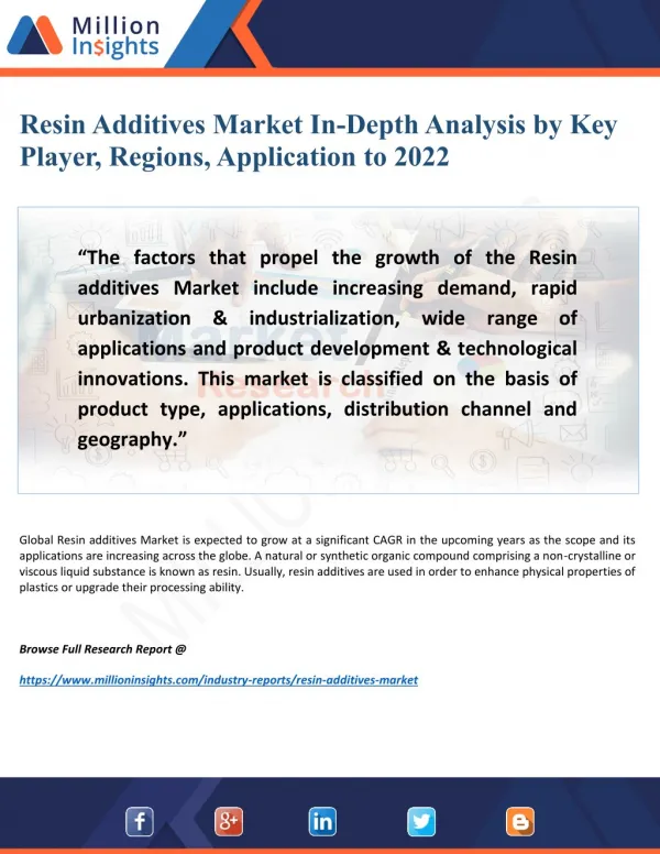 Resin Additives Market Evolving Technology, Trends, New Business Strategy