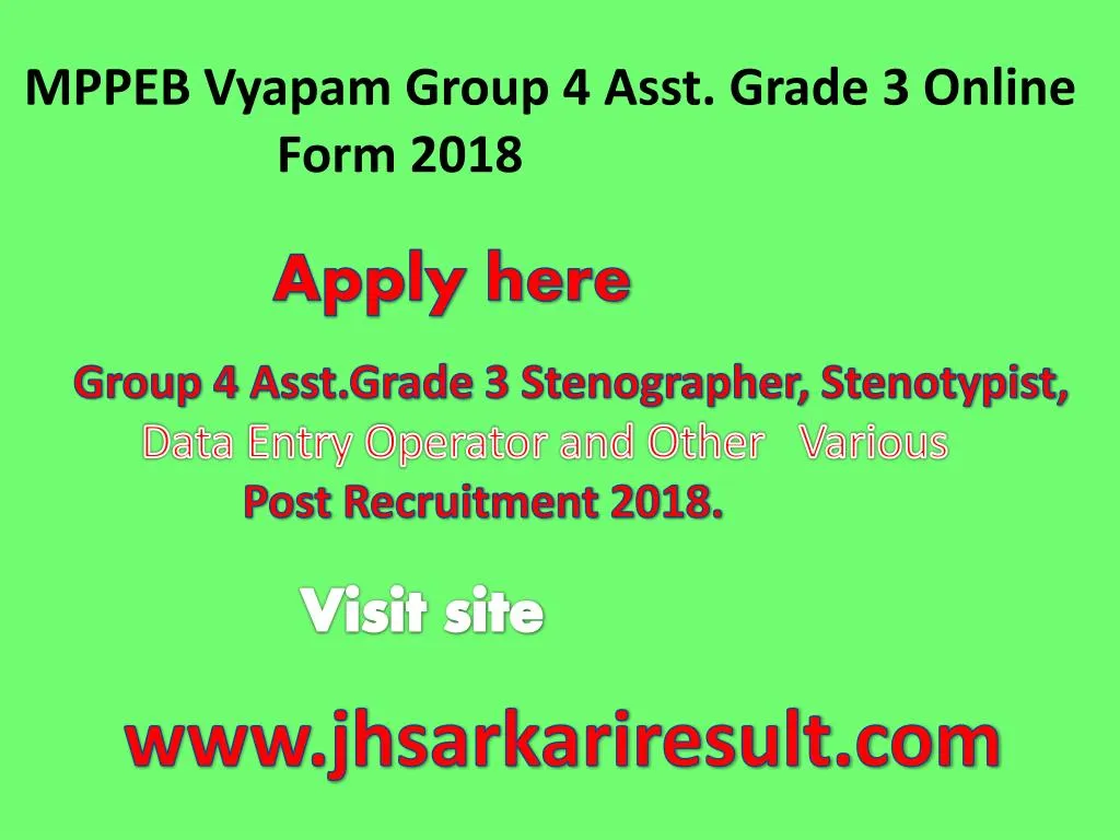 mppeb vyapam group 4 asst grade 3 online form 2018