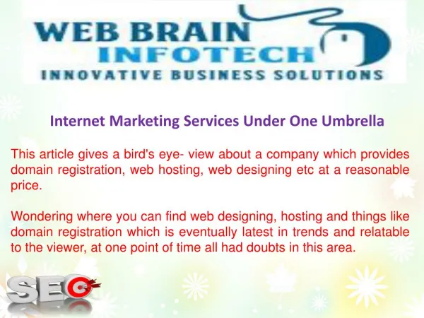 internet marketing services under one umbrella
