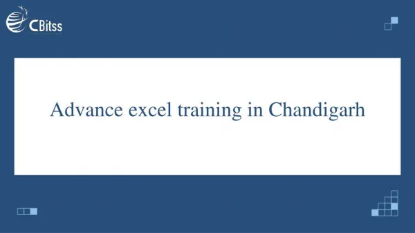 Advance excel training in Chandigarh