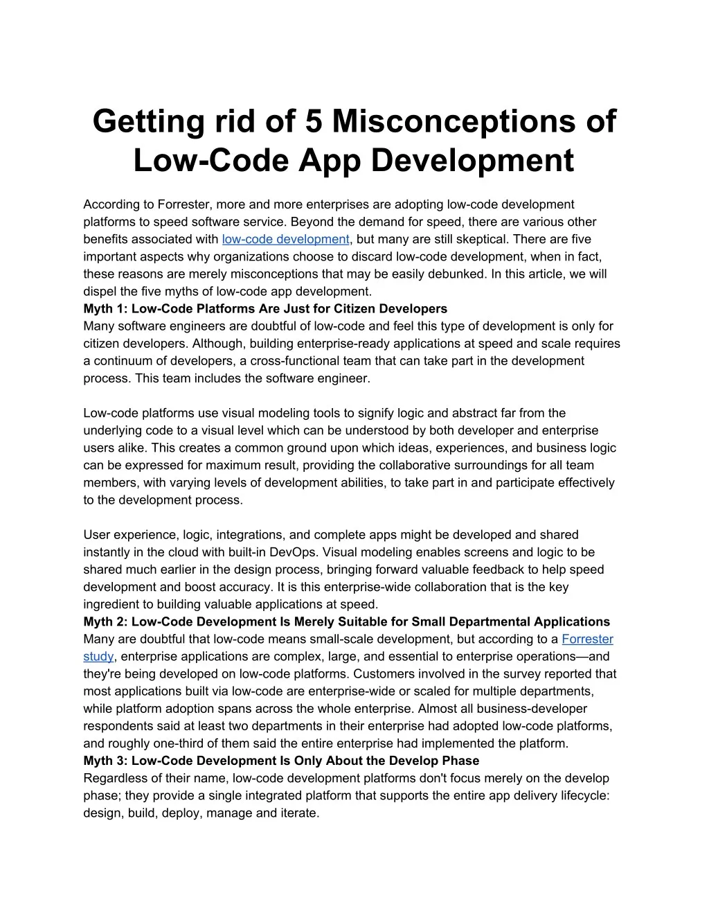 getting rid of 5 misconceptions of low code