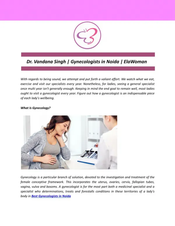Dr. Vandana Singh | Gynecologists in Noida | ElaWoman