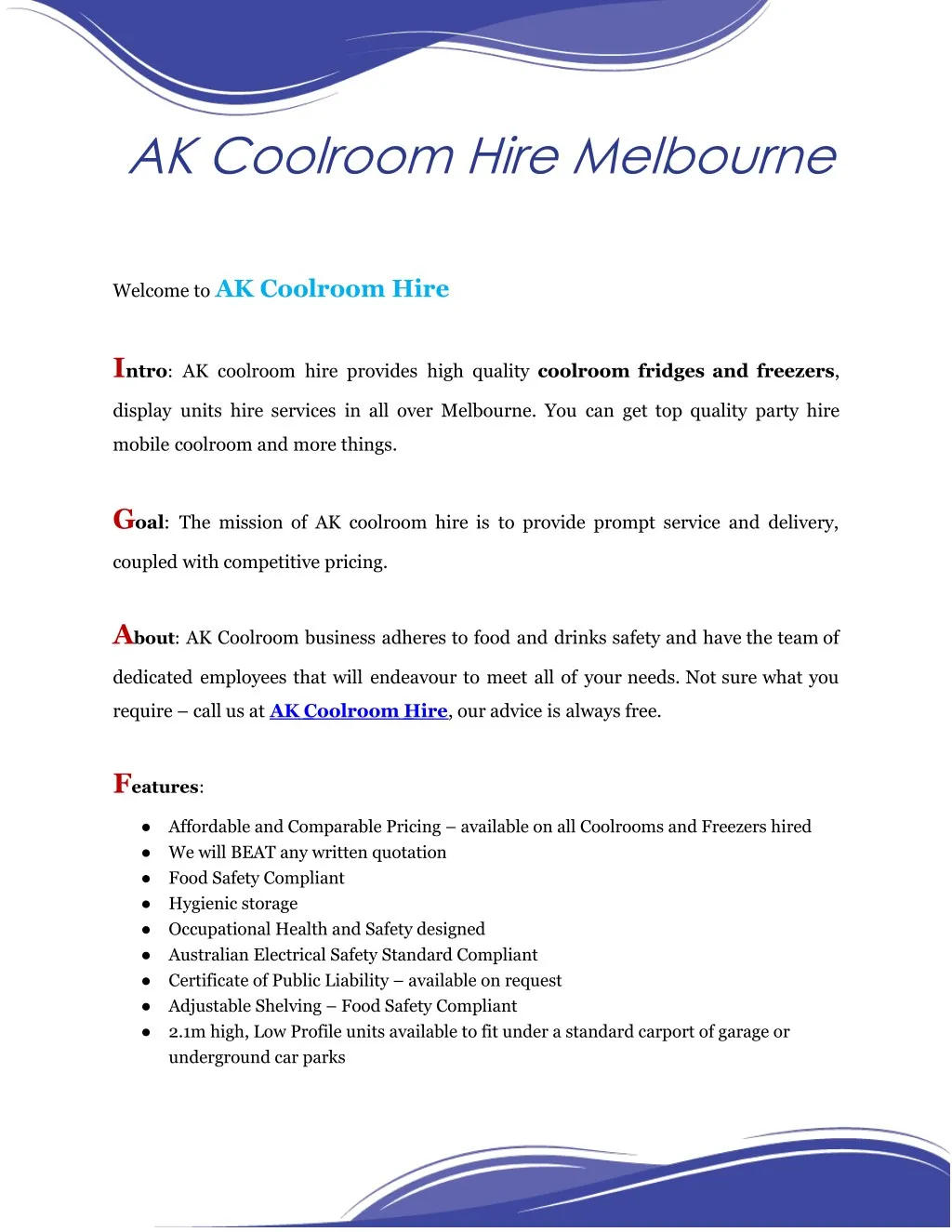 ak coolroom hire melbourne