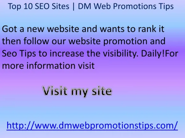 got a new website and wants to rank it then