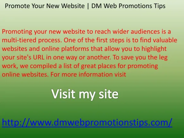 promoting your new website to reach wider