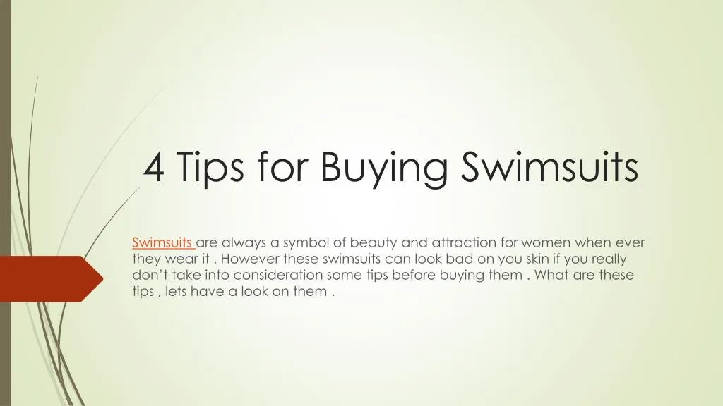 4 tips for buying swimsuits