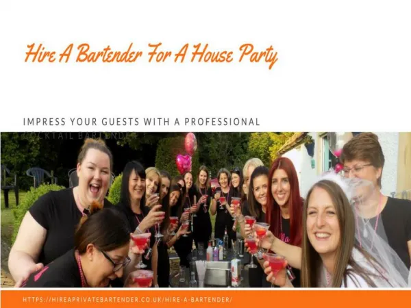 Hire a Bartender For a House Party- Entertainment At A Peak Level