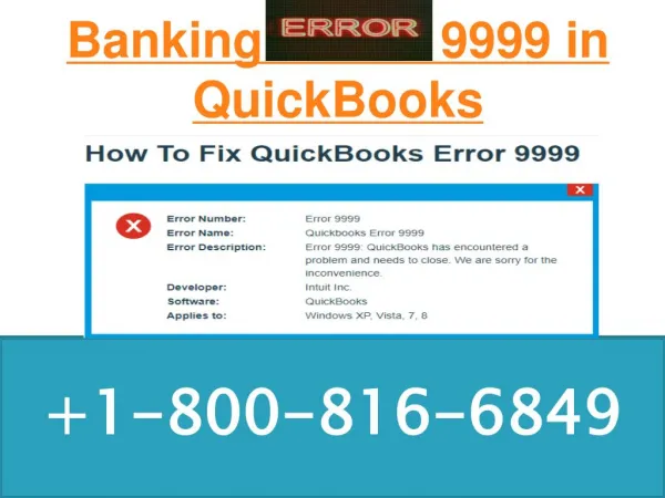 QuickBooks Error Code 9999 | Bigxperts | Team | Fix | Errors | Call now