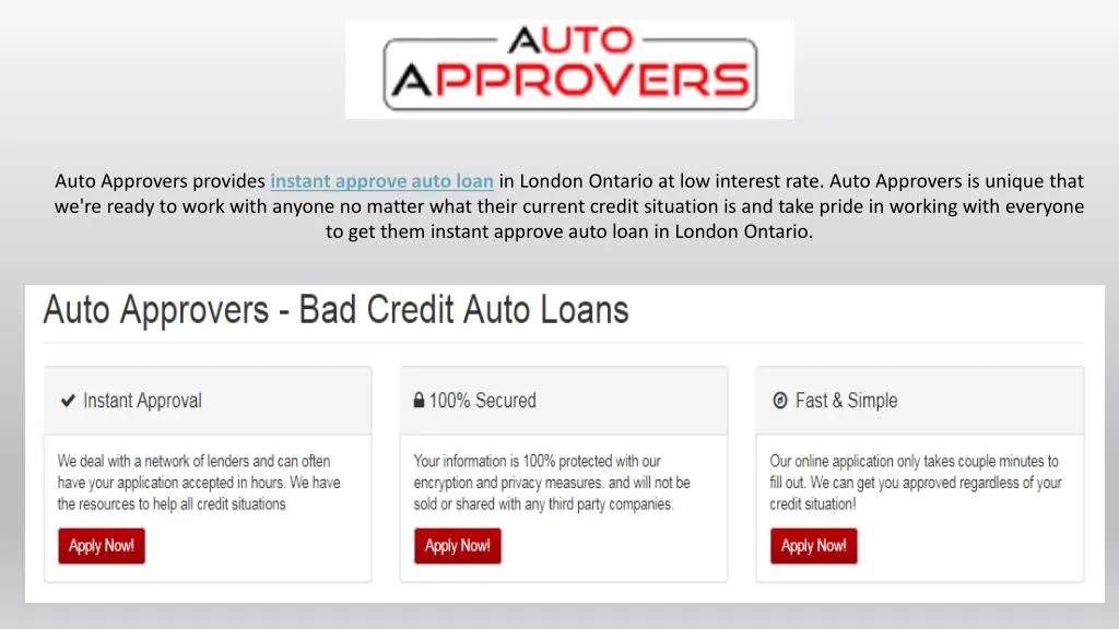 auto approvers provides instant approve auto loan