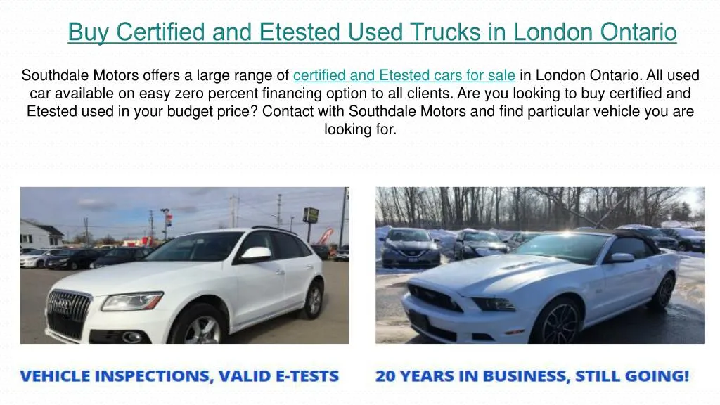 buy certified and etested used trucks in london