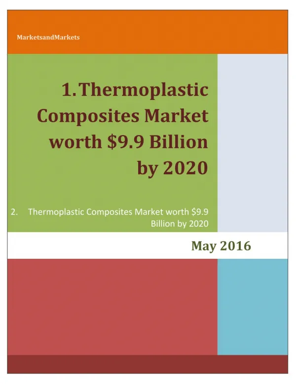 Thermoplastic Composites Market worth 41.93 Billion USD by 2022