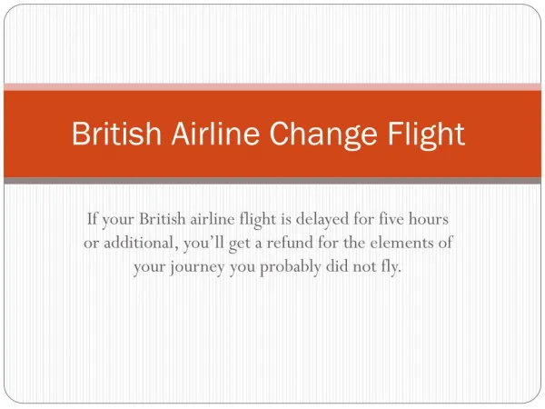 British airways change flight
