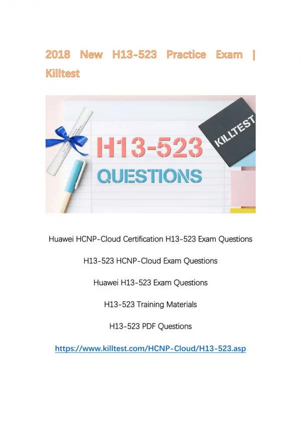 2018 New H13-523 Exam Questions Killtest