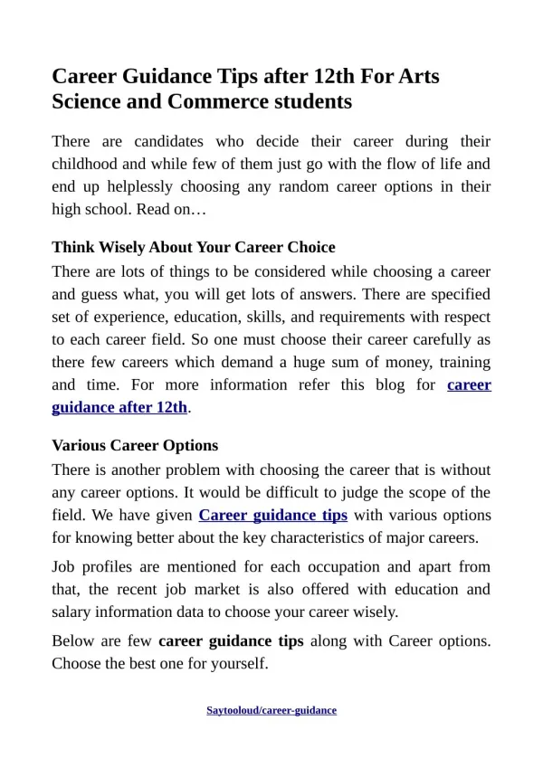 Career Guidance Tips after 12th For Arts Science and Commerce students