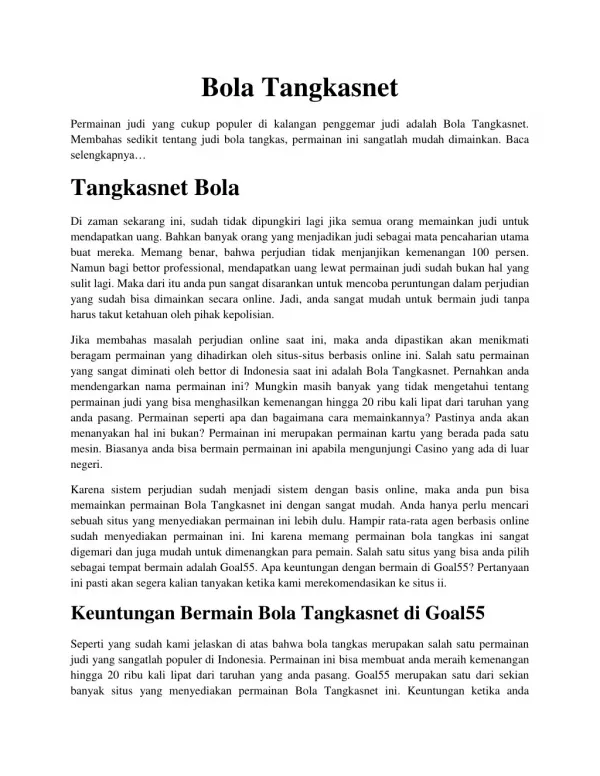 Bola Tangkasnet