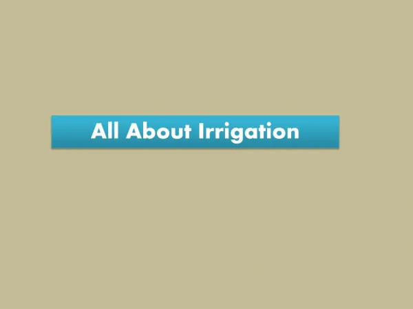 Information To Get Best Irrigation System