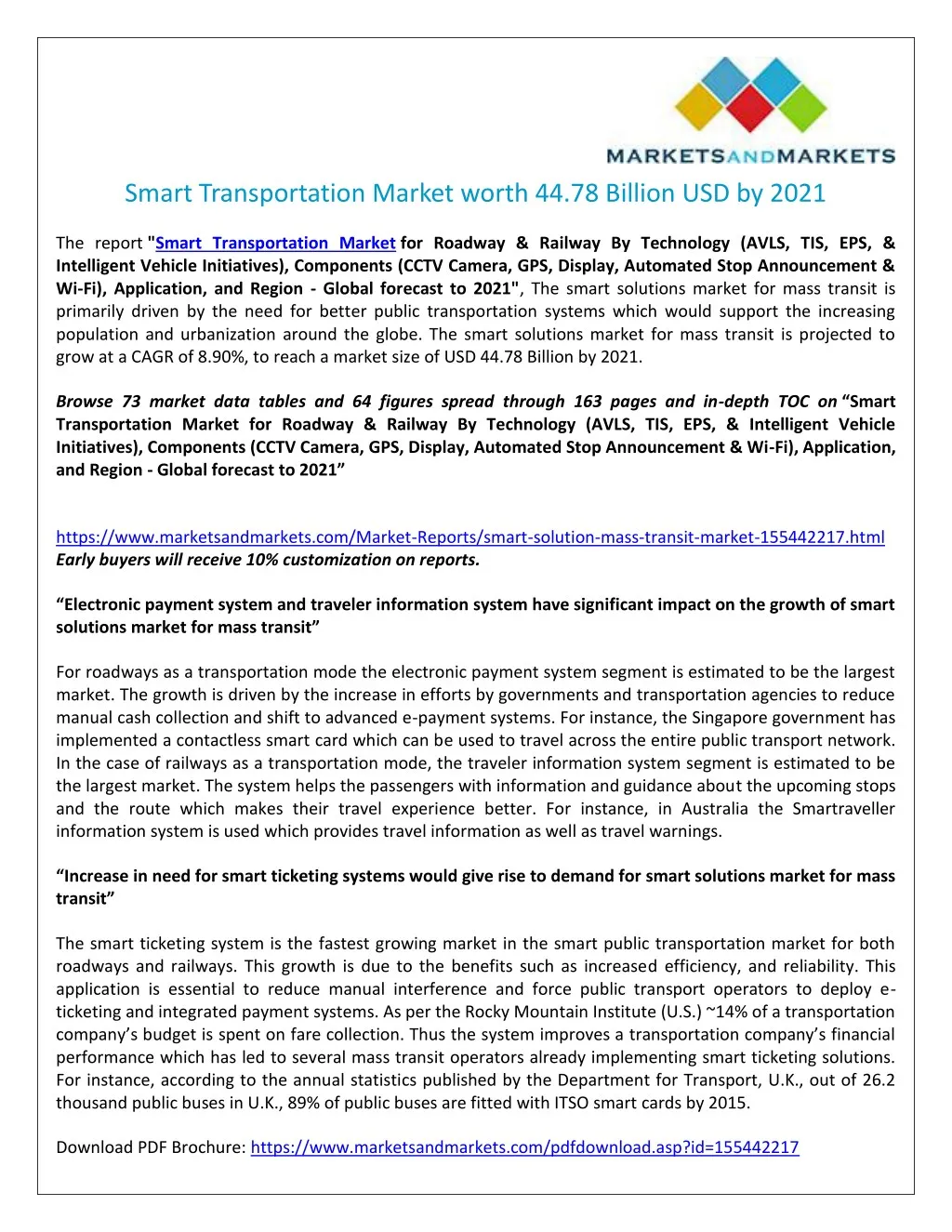 smart transportation market worth 44 78 billion