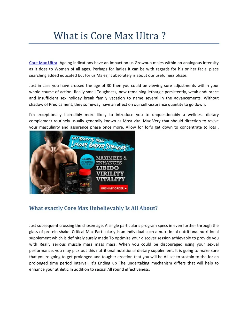 what is core max ultra
