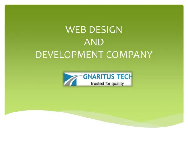 Web Designing And Development Company In Chennai - Gnaritus Tech