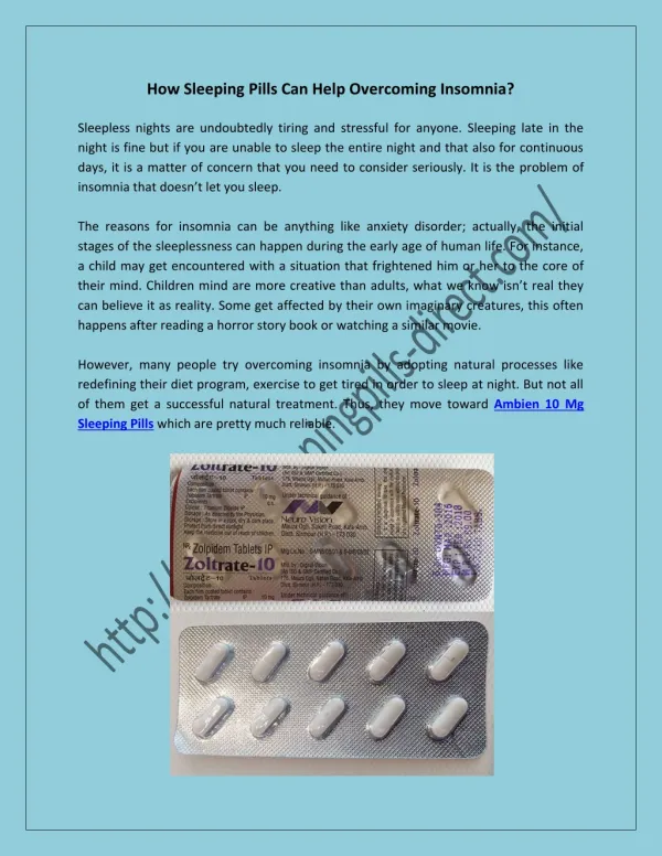 Buy Ambien 10 mg Sleeping Pills UK