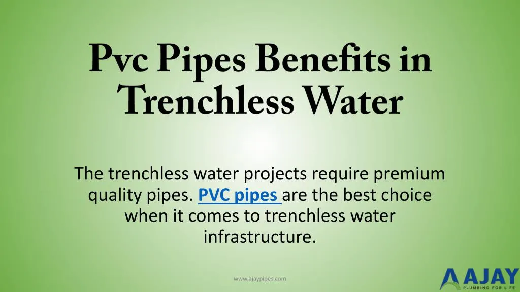 pvc pipes benefits in trenchless water