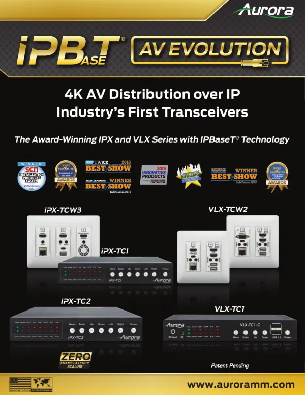HDBaseT™ and IPBaseT™ IP video distribution solutions - Aurora Multi-Media