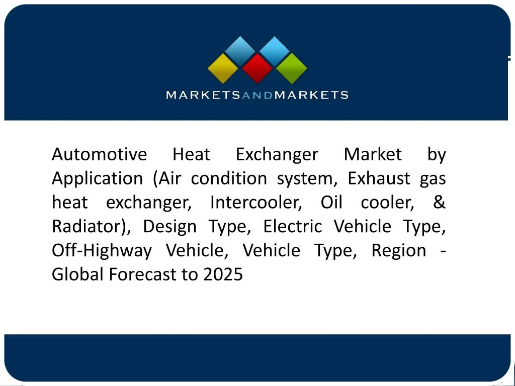 automotive heat exchanger market by application