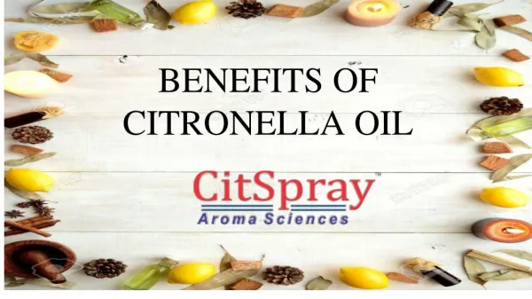 Benefits of citronella oil