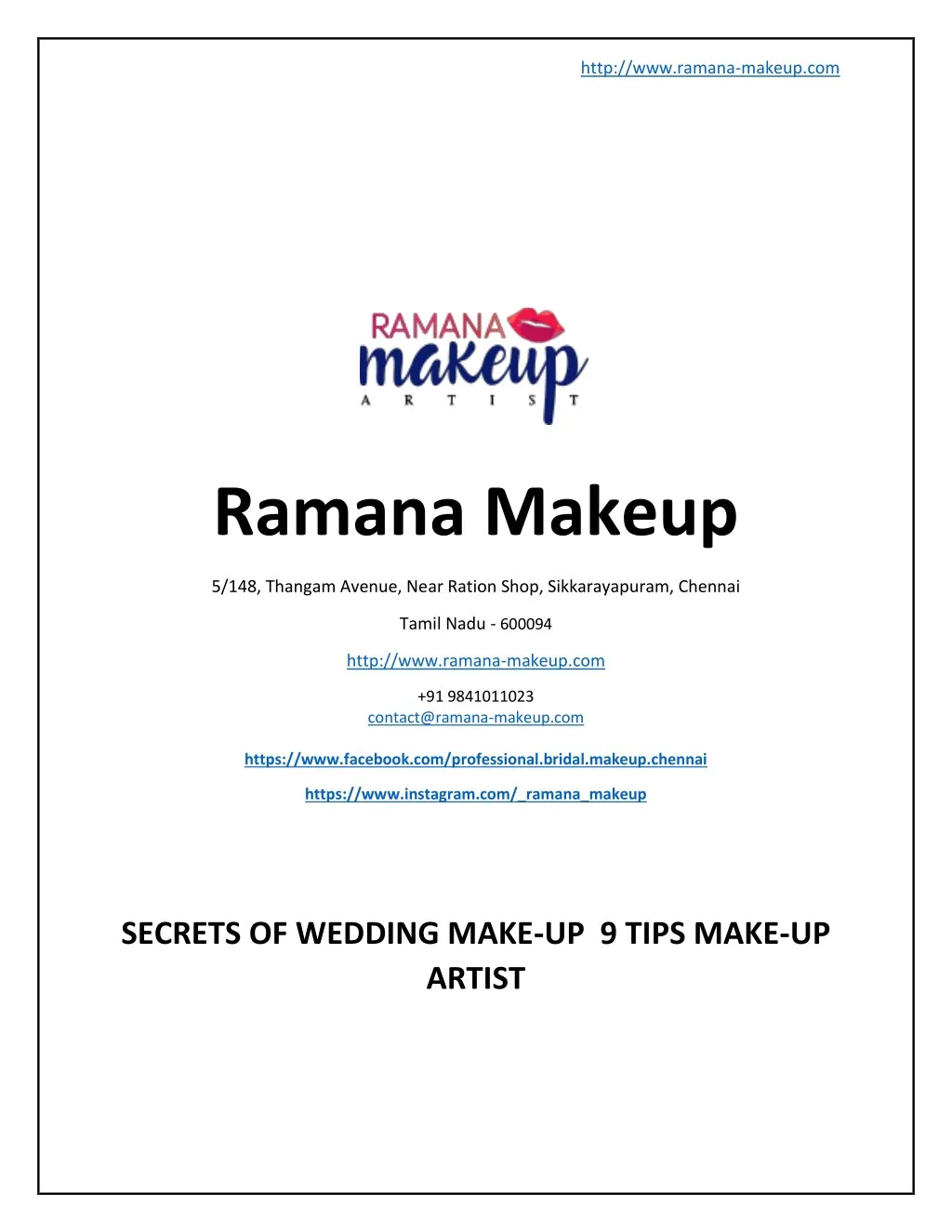 http www ramana makeup com