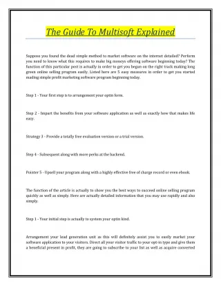 The Guide To Multisoft Explained - slide 1