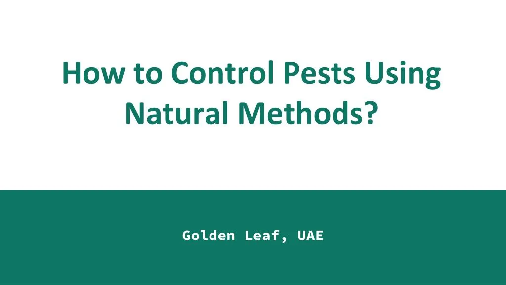 how to control pests using natural methods